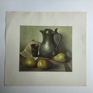 Vintage Still Life Art Print dated 1956